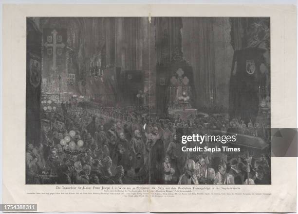 Excerpt from the 'Illustrierte Zeitung' 1916: 'The funeral service for Emperor Franz Joseph I. .' (In the funeral procession, among others, the...