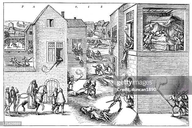 st. bartholomew's day massacre - harassment stock illustrations
