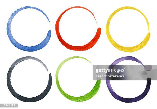 circle (clipping path) - gouache stock illustrations