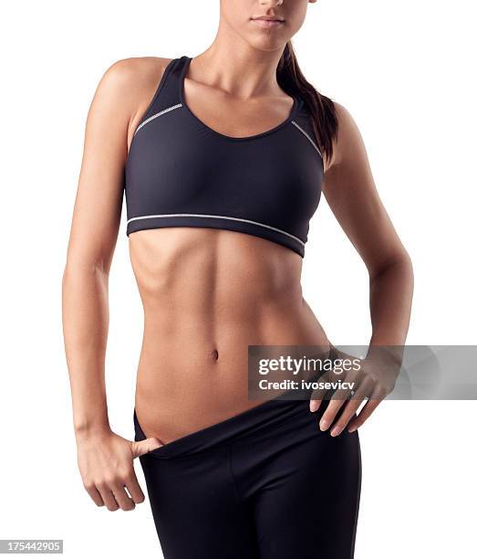 sport body - woman jogging pants stock pictures, royalty-free photos & images