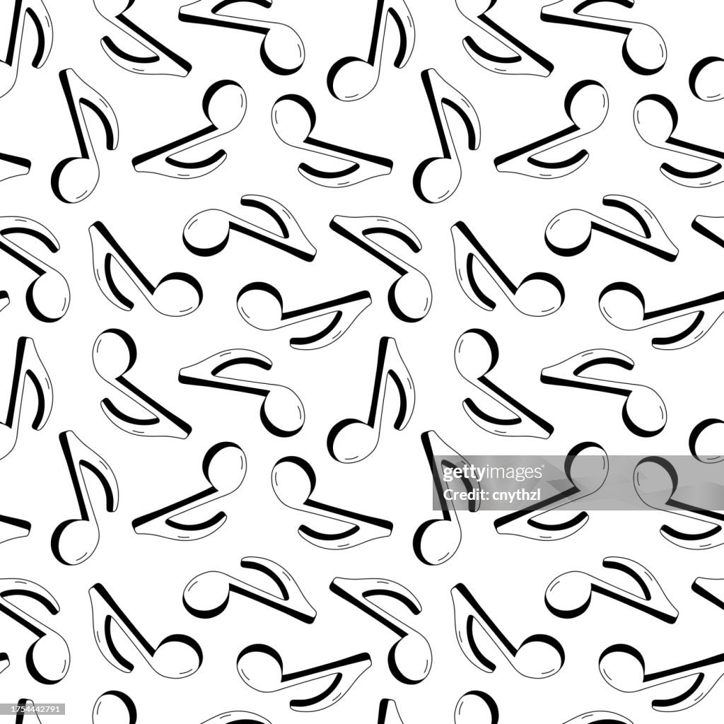 Music Concept Vector Seamless Pattern Modern Stylish Abstract Texture ...