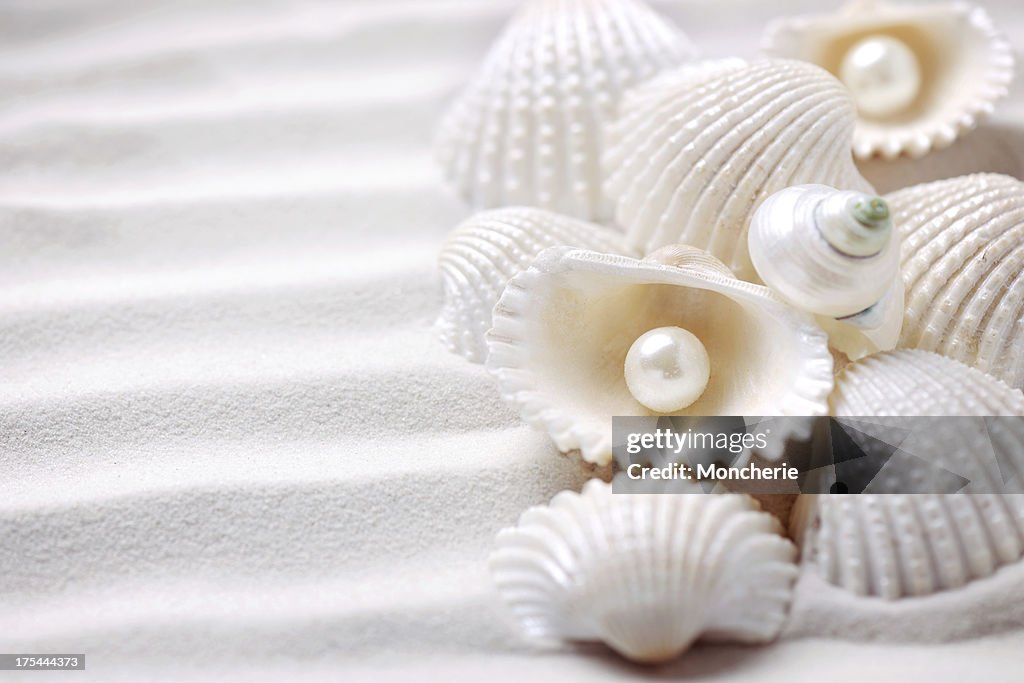 Shells with pearls