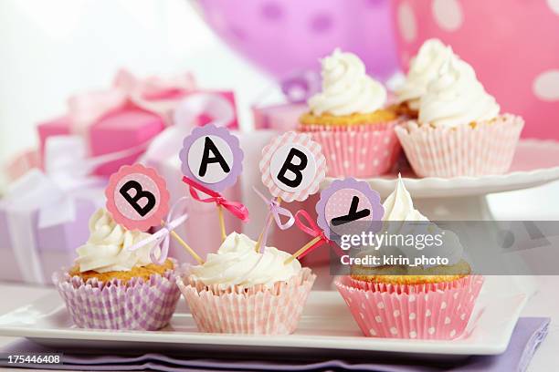 baby girl party - babyshower stockfoto's en -beelden