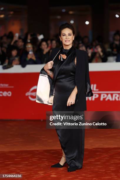 Elena Sofia Ricci attends a red carpet for the movie "Volare" during the 18th Rome Film Festival at Auditorium Parco Della Musica on October 24, 2023...