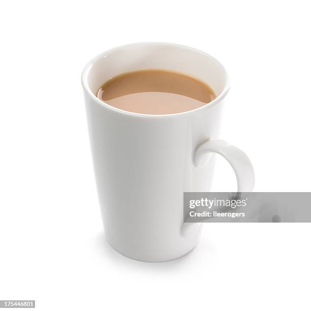 tasse englischen frühstück, tee auf weißem hintergrund. - mug stock-fotos und bilder