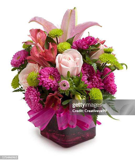 flower arrangement - flower vase stock pictures, royalty-free photos & images