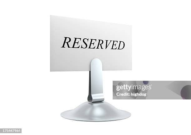 reserved card and holder - reserved sign stock pictures, royalty-free photos & images