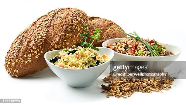 healthy lifestyle, whole grains - wholemeal bread stock pictures, royalty-free photos & images