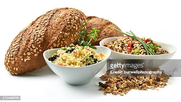 estilo de vida saudável, grãos - trigo integral alimento básico - fotografias e filmes do acervo