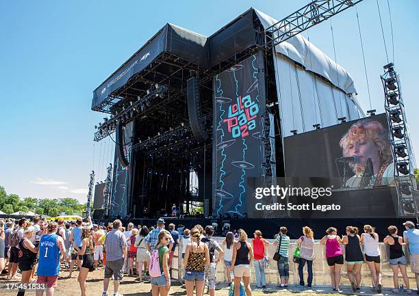 General view as Shovels & Rope perform during Lollapalooza 2013 at Grant Park on August 3, 2013 in Chicago, Illinois.