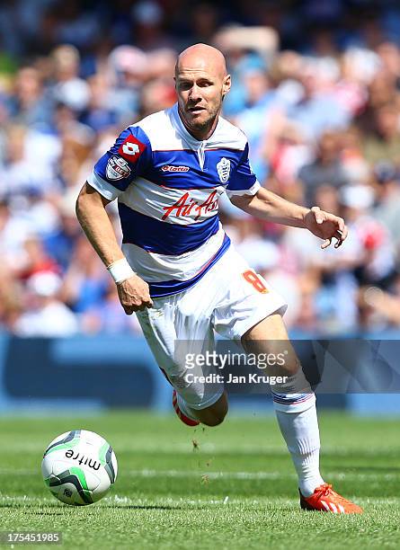Andy Johnson of Queens Park Rangers controls the ball during the Sky Bet Championship match between Queens Park Rangers and Sheffield Wednesday at...