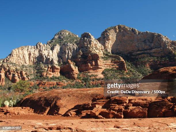 scenic view of rocky mountains against clear blue sky,sedona,arizona,united states,usa - sightseeing in sedona stock pictures, royalty-free photos & images