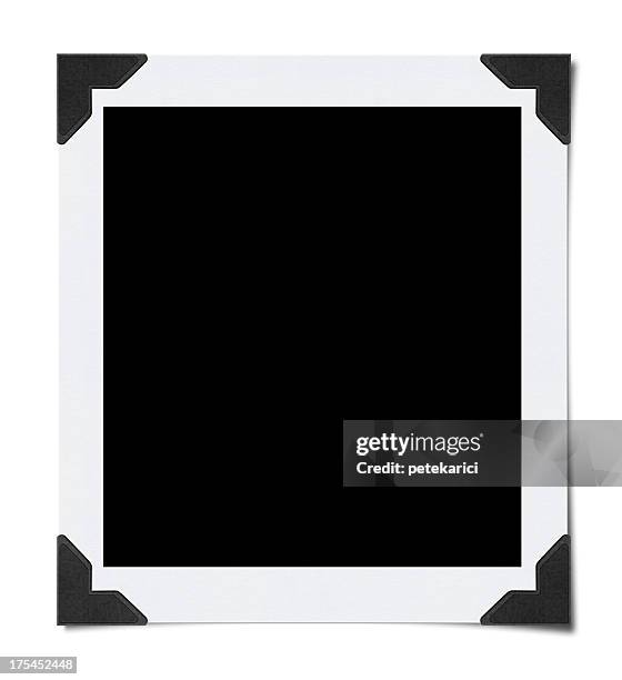 empty photo with corners (clipping path) - photo corner stock pictures, royalty-free photos & images