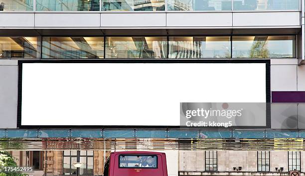 advertising digital billboard blank space in london england - billboard bus stockfoto's en -beelden
