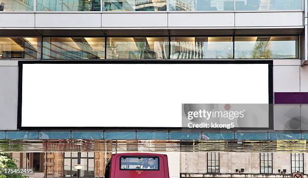 advertising digital billboard blank space in london england - bus road stock pictures, royalty-free photos & images