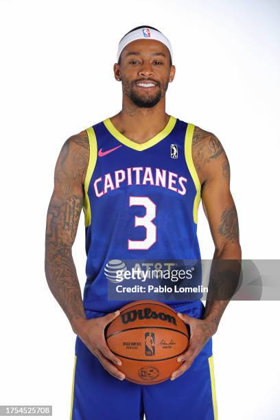 Trey Burke of the Mexico City Capitanes poses for a portrait during 2023-24 G League Media Day on October 29, 2023 at the Mexico City Arena in Mexico...
