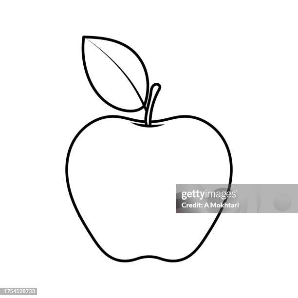 illustrazioni stock, clip art, cartoni animati e icone di tendenza di icona apple. - colorare