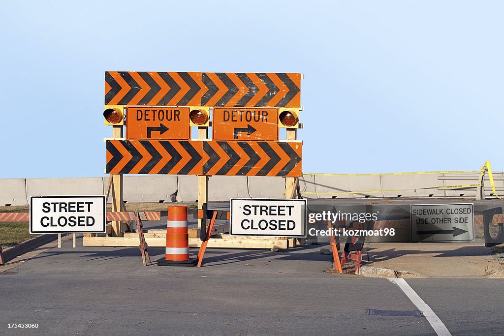 Street Closed, Detour Signs