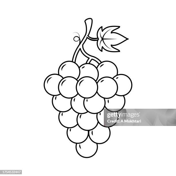 trauben-symbol. - malbuch stock-grafiken, -clipart, -cartoons und -symbole