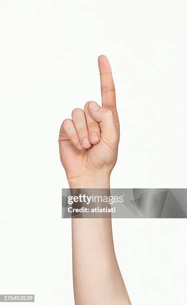 isolated hand, number 1 - man pointing stock pictures, royalty-free photos & images