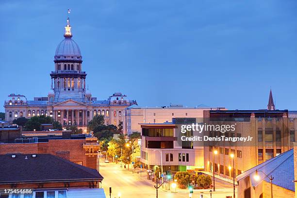 capitólio do estado de illinois - illinois imagens e fotografias de stock