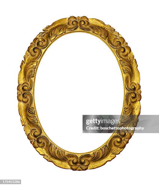 gilded wooden frame - gold circle bildbanksfoton och bilder