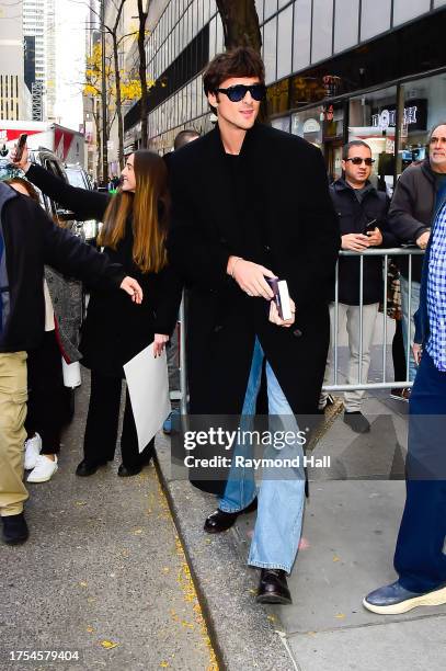 Jacob Elordi is seen outside the "Today" show on October 24, 2023 in New York City.