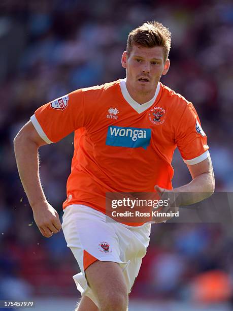 Gary Mackenzie of Blackpool during the Sky Bet Championship match between Doncaster Rovers and Blackpool at Keepmoat Stadium on August 03, 2013 in...