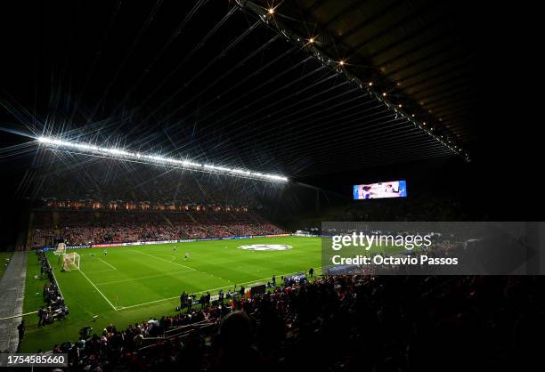 General view inside the stadium prior to the UEFA Champions League match between SC Braga and Real Madrid at Estadio Municipal de Braga on October...