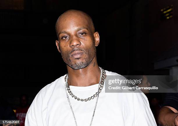 Rapper DMX poses during DMX "Summer Anthems Tour" on August 2, 2013 in Essington, United States.