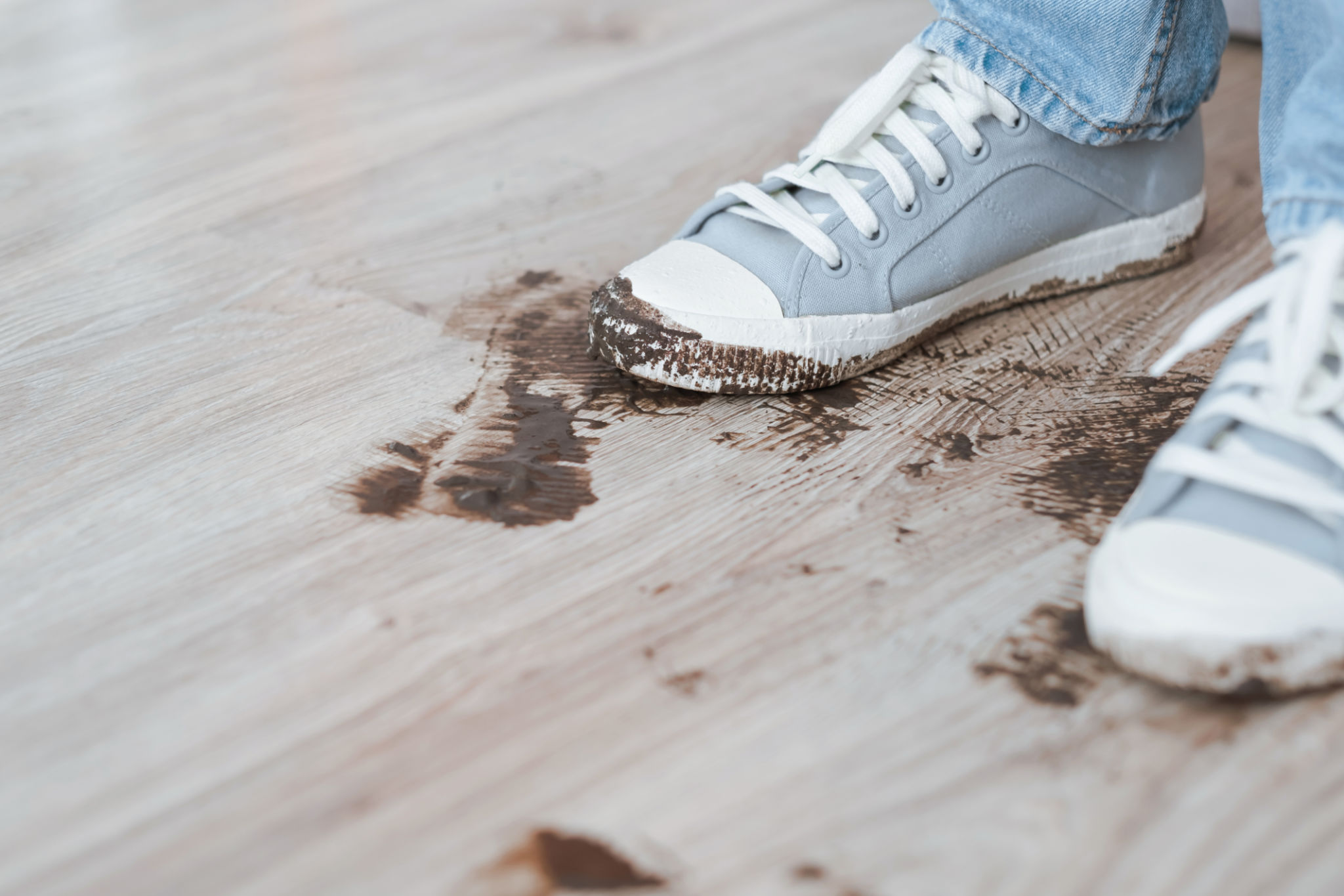 cleaning muddy floors
