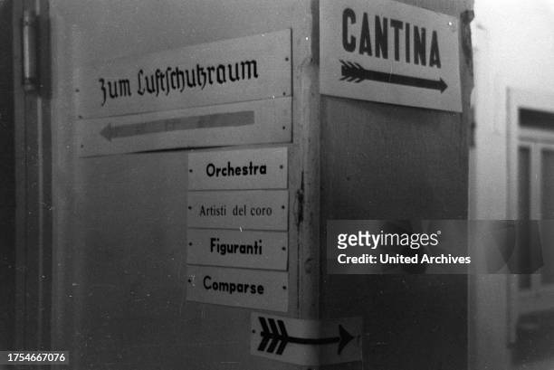 Directory in the opera in Rome, Italy 1940s.