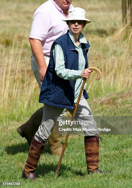 Princess Anne, The Princess Royal walks the cross country course of the Festival of British Eventing at Gatcombe Park, Minchinhampton on August 3,...