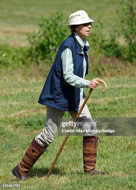 Princess Anne, The Princess Royal walks the cross country course of the Festival of British Eventing at Gatcombe Park, Minchinhampton on August 3,...