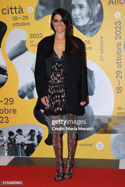 Valeria Solarino attends a red carpet for the movie "The Cage - Nella Gabbia" at the 21st Alice Nella Città during the 18th Rome Film Festival on...