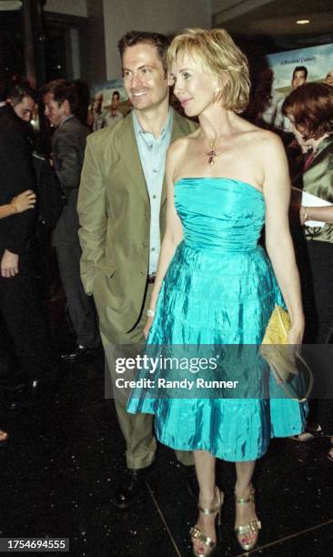 American film director Joel Hershman and English actress Trudie Styler attend a screening of 'Greenfingers' at the Sony Lincoln Square Theater, New...