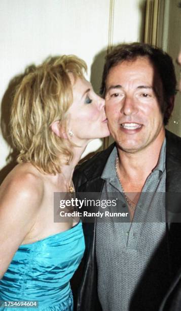 English actress Trudie Styler and American Rock musician Bruce Springsteen attend a party following a screening of 'Greenfingers' , New York, New...