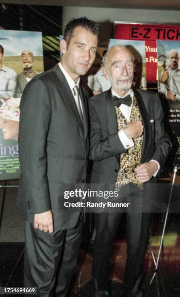 English actor Clive Owen and Irish actor David Kelly attend a screening of 'Greenfingers' at the Sony Lincoln Square Theater, New York, New York,...