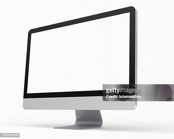 a freestanding computer widescreen - desktop pc stock pictures, royalty-free photos & images