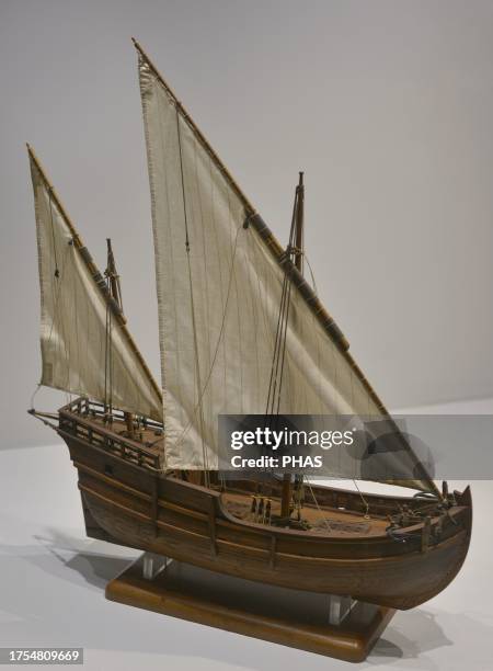 Two-masted lateen rigged caravel. It was the most common type of ship used in maritime exploration from 1440 until the end of the 15th century....