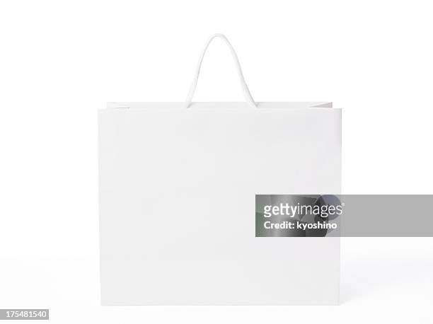 isolated shot of blank shopping bag on white background - shopping bag 個照片及圖片檔