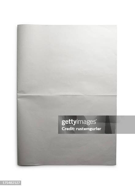 blank open newspaper - in the news stockfoto's en -beelden