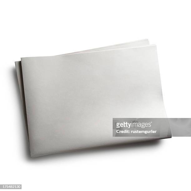 blank newspaper with no words on white background  - blank newspaper stock pictures, royalty-free photos & images