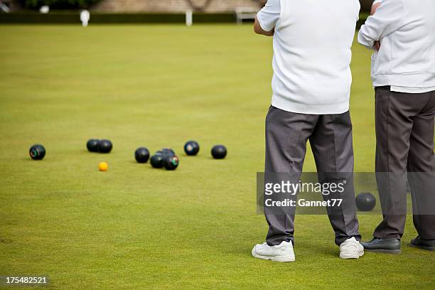 lawn green bowls - lawn bowls stock pictures, royalty-free photos & images