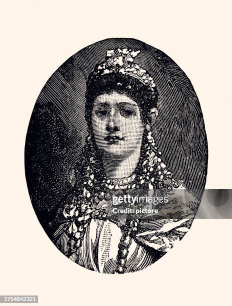 zenobia, queen of palmyra (xxxl with many details) - palmera stock illustrations