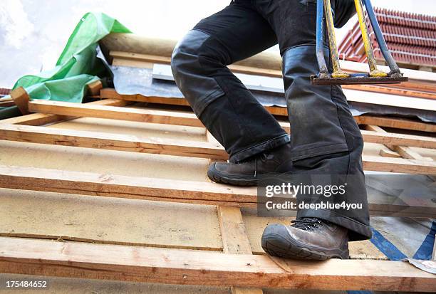 safety at construction site - shoes stockfoto's en -beelden