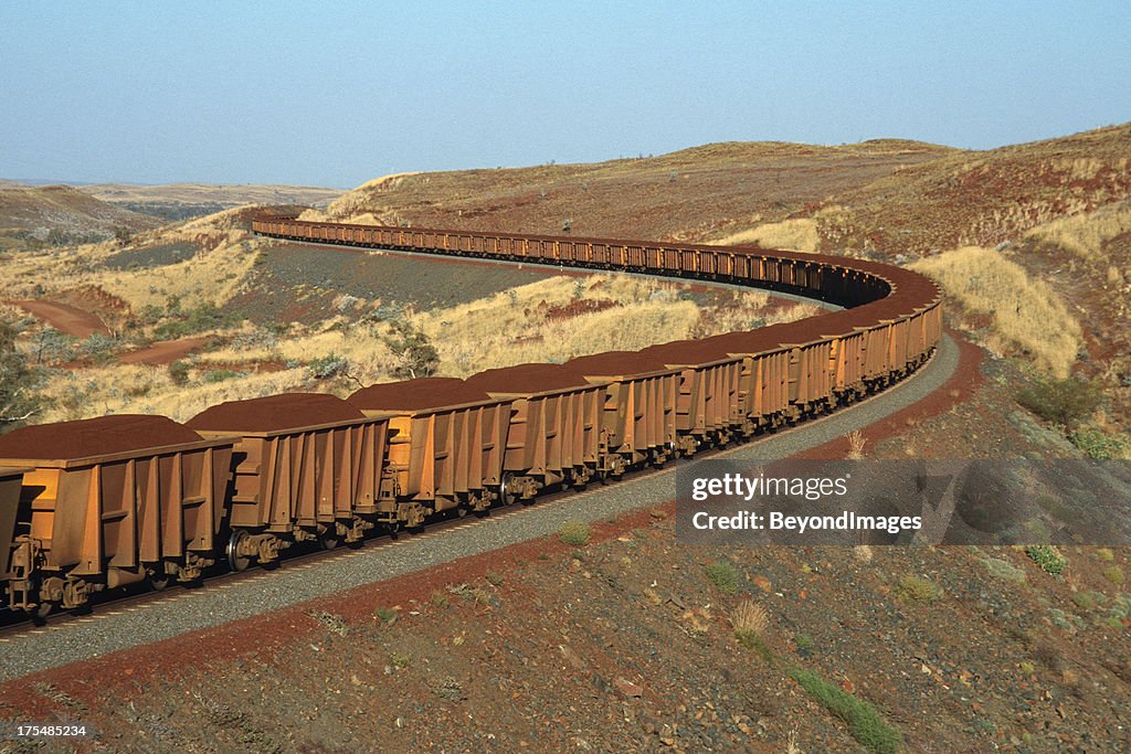 Iron ore on the move from mine to port