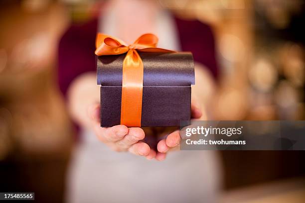 chocolate treat - small gift box stock pictures, royalty-free photos & images