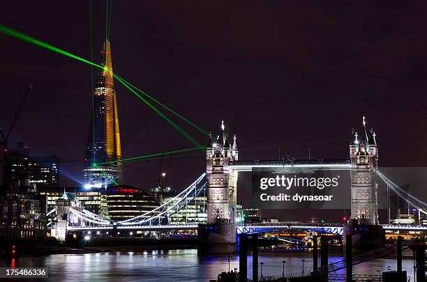 the shard skyscraper opening laser show, london - laser show stock pictures, royalty-free photos & images