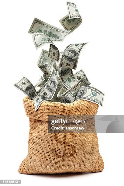 money bag - money bag stockfoto's en -beelden